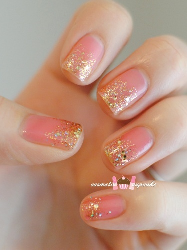 Pink Glitter Nails Arts