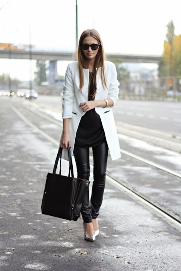 White Coat Dress Outfit