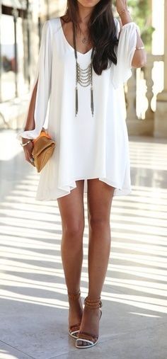How To Style Little White Dress To Get Pretty And Elegant Looks