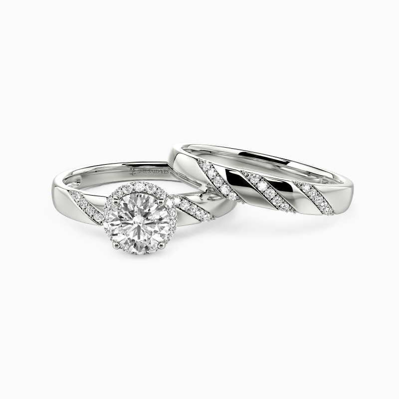 "Everlasting Love" Round Cut 2pcs Bridal Set