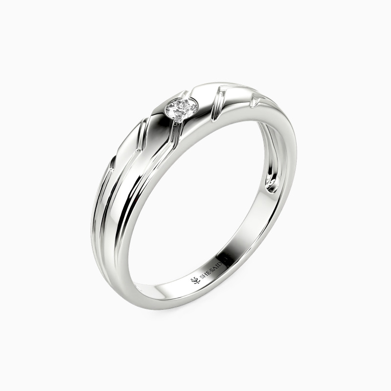 "My Hope My Inspiration " Asymmetric Men's Wedding Ring