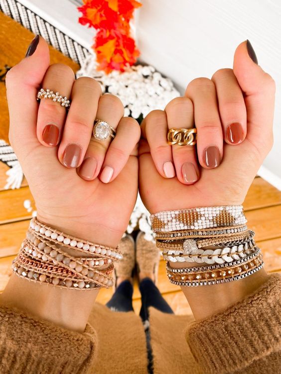How To Combine Neutral Nail Designs With Jewelry This Fall