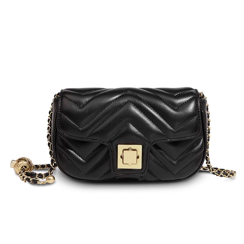 Jeulia Classic Quilted Crossbody Bag With Chain