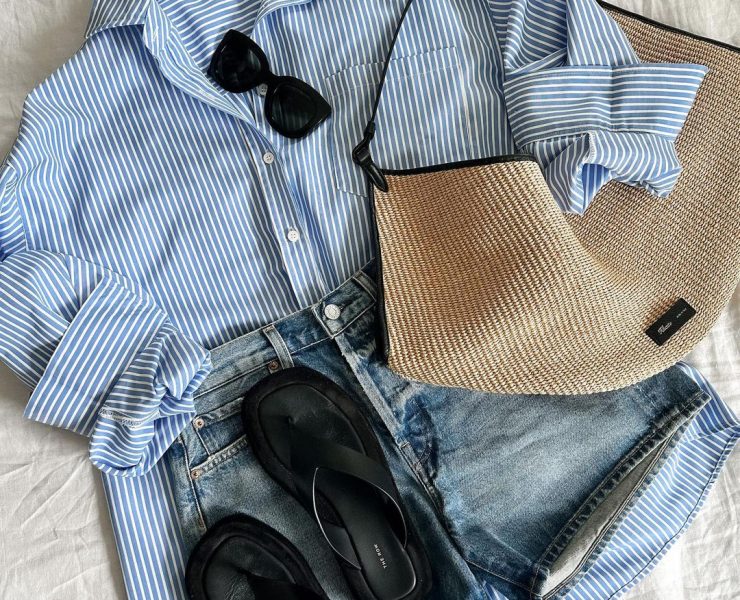 How To Style Classic Blue Striped Shirt For Summer Look